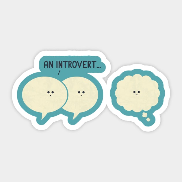 Introvert Sticker by HandsOffMyDinosaur